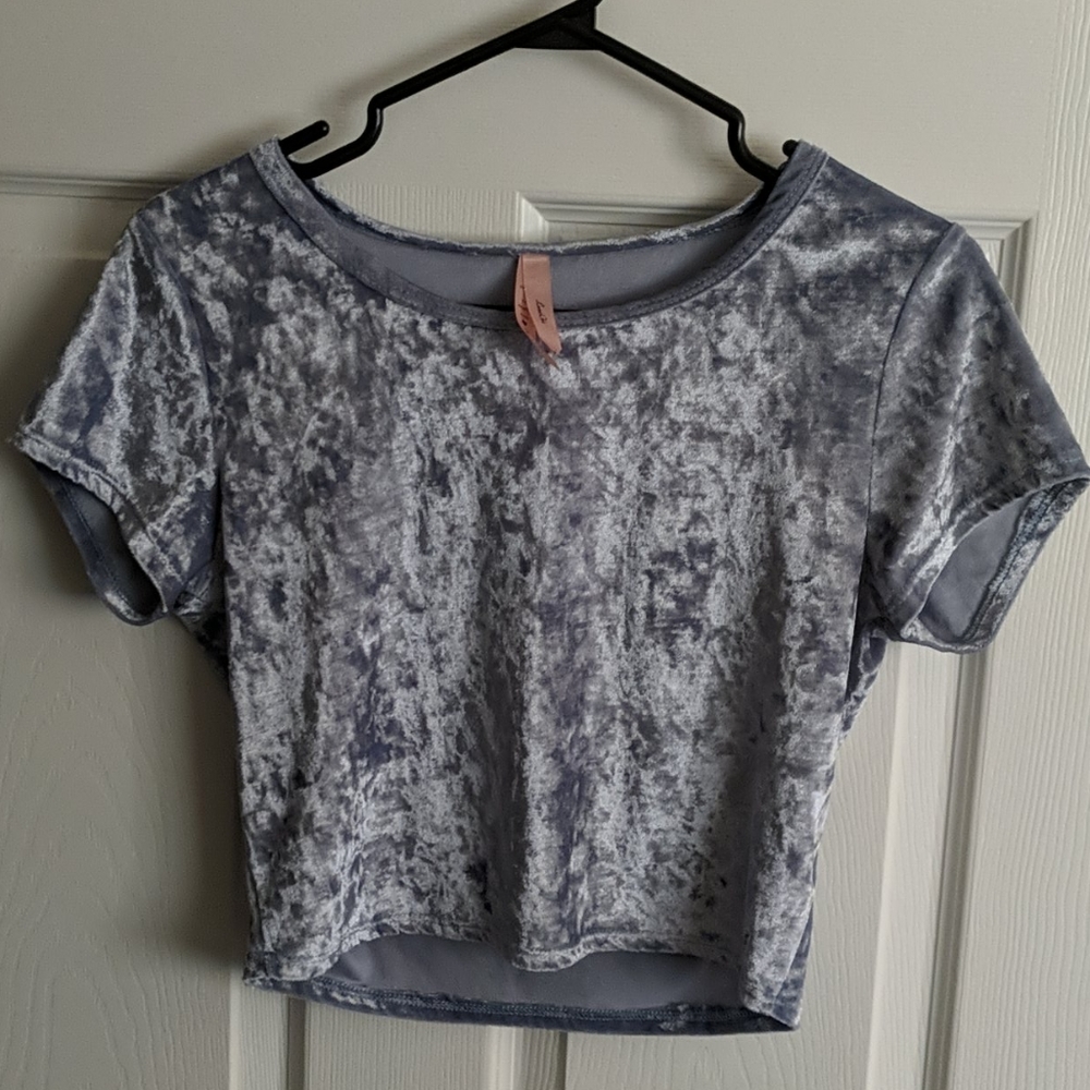 Lavender velvet crop top